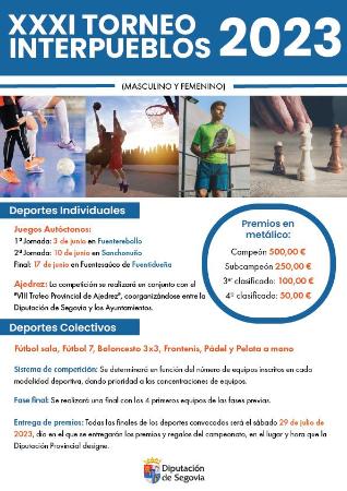 Imagen La Unidad de Gestión y Promoción Deportiva anima a los aficionados al deporte de la provincia a participar en las distintas disciplinas del Torneo Interpueblos de la Diputación